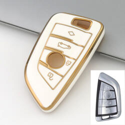  BMW smart 4 gombos kulcsház TPU tok fehér arany (TBM044AFH)