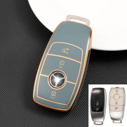  Mercedes 3 gombos smart kulcs TPU tok kék arany (TME041AKE)