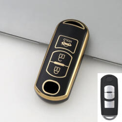  Mazda 3 gombos smart kulcs TPU védőtok fekete arany (TMA023AFK)