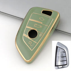  BMW smart 4 gombos kulcsház TPU tok zöld arany (TBM044AZO)
