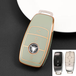  Mercedes 3 gombos smart kulcs TPU tok zöld arany (TME041AZO)