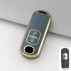  Mazda 2 gombos smart kulcs TPU védőtok kék arany (TMA022AKE)