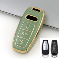  Audi 3 gombos smart TPU tok zöld arany (TAU015AZO)