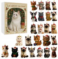  Adventi Kalendárium Ajándék Doboz Díszek Karácsonyfa Díszek Macska Cicák 2D (KARZAR1483)
