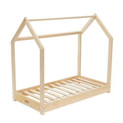 U-GROW Pat casuta, natur, 140X70 Casuta pentru copii