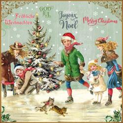 Ambiente X-Mas on ice green papírszalvéta 33x33cm, 20db-os