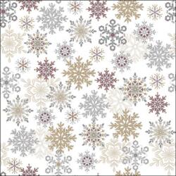 Ambiente Snowflakes all over white papírszalvéta 33x33cm, 20db-os