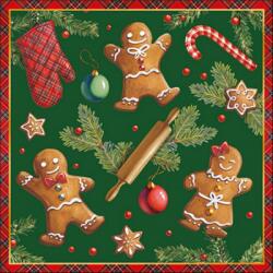 Ambiente Gingerbread cookies green papírszalvéta 33x33cm, 20db-os