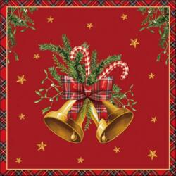 Ambiente Scottish bells red papírszalvéta 33x33cm, 20db-os