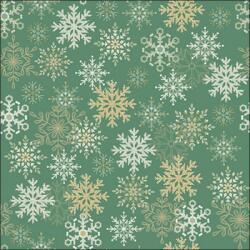 Ambiente Snowflakes all over green papírszalvéta 33x33cm, 20db-os