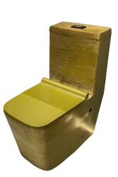  Set vas WC cu capac slim, montare pe podea, Rimless, evacuare laterala, finisaj auriu 64 A 36 A 80 cm - T2073EDG (C1470)