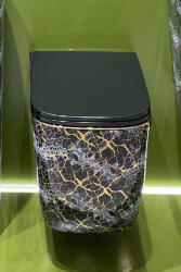  Vas WC suspendat , Rimless, finisaj albastru-negru cu accente aurii 53 x 36 x 36 cm - T3214EBG3 (C1461)