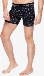 Smartwool Merino Print Boxer Brief Boxed Termoaktív boxeralsó - black gone camping - L