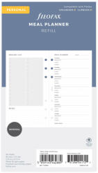 FILOFAX Lifestyle tervező Étkezés Personal Minimal Fehér