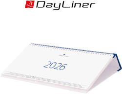 Dayliner Club, fehér lapos, fekvő asztali naptár, Kék