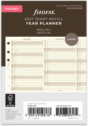 FILOFAX Naptárbetét Éves Vertikális Pocket Krém 2027