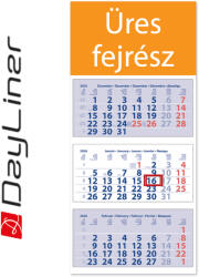 Dayliner Medium Club, 3 tömbös 3 hónapos speditőr naptár - Üres, nyomtatható fejrésszel