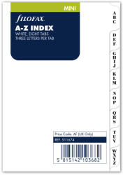 FILOFAX Kontakt lista regiszter 3 betű / regiszter Mini Fehér