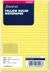 FILOFAX Jegyzetlapok Vonalas Pocket Sárga