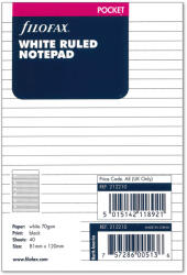 FILOFAX Jegyzettömb Vonalas Lyukasztott Pocket Fehér