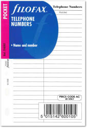 FILOFAX Kontakt lista (Név / Telefon) Pocket Fehér