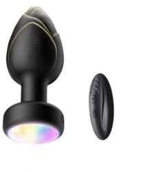 Guilty Toys Anal Plug Led Light Vibrating Plug, Remote Control, 10 Vibration Modes, Silicone, USB, 9 cm
