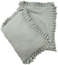 Vaganza Nyári muszlin bébi ágynemű szett fodros 70x90/30x40 - Oliva