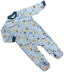 Bomer Pamut Ujjas Rugdalózó - Kék Macis "Hug Me" 68