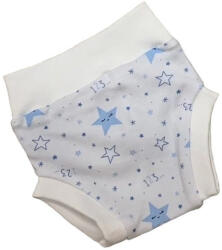 Wikids pamut pelus nadrág - Fehér/Világos Kék Csillagos - 56