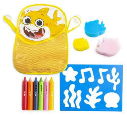 Baby Shark Lemosható zsírkréta szett játéktartó hálóval