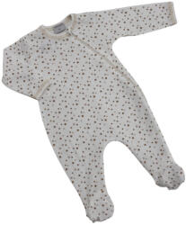 Wikids Hosszú ujjú cipzáros pamut rugi - Fehér Bézs Csillagos - 56