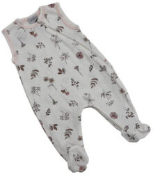 Wikids ujjatlan cipzáros pamut rugi - Fehér Pasztell Barna Rózsaszín Mezei Virágos 56-os