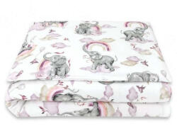 Babastar BS Babaágynemű 2 részes - Szivárványos Elefánt rózsaszín