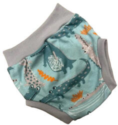 Wikids pamut pelus nadrág - Szürke/Zöld Krokodilos - 74