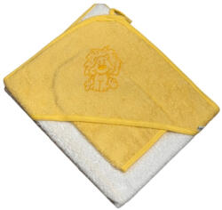 Vaganza hímzett fürdőlepedő fürdető kesztyűvel 80x80 cm - Fehér/Sárga Oroszlán