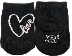 Yoclub Yo Bébi Zokni Mintás zokni 0-3 - Fekete Szíves 1 db-os