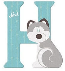 Sevi állatos fa betű "H" - Husky (kiárusítás)