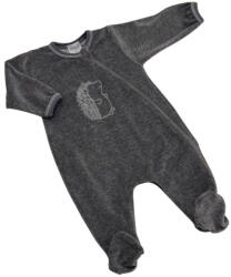 Wikids Plüss Hosszú Ujjú Rugdalózó - sötét Szürke Sünis 68