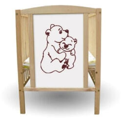 Bobas Bajka emelhető magasságú fenyő kiságy 60x120cm - Ölelő Macik