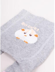 Yo Club! Pamut Harisnyanadrág csúszásgátlós - Szürke/Rózsaszín Hörcsög 86/92