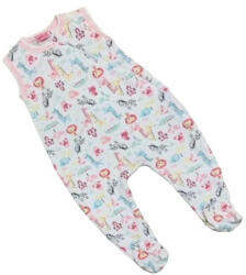 Wikids ujjatlan cipzáros pamut rugi - Fehér/Rózsaszín Szafaris 80