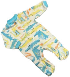 Bomer Pamut Ujjas Rugdalózó - Fehér/Kék/Sárga Krokodil 68