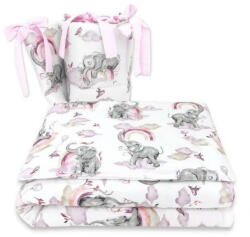 Babastar BS Ágyneműgarnitúra 3 részes - Szivárványos Elefánt rózsaszín