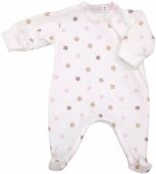 Wikids Hosszú ujjú cipzáros pamut rugi - Krém/Rózsaszín-Arany virágos 44