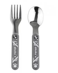 Akuku Fém Evőeszköz Készlet - Szürke Panda