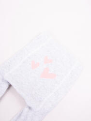 Yo Club! Pamut Harisnyanadrág - Szürke/Rózsaszín Szíves 104/110