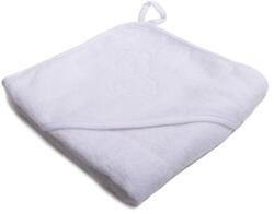 Vaganza hímzett fürdőlepedő fürdető kesztyűvel 80x80 cm - Fehér Maci