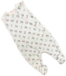 Wikids ujjatlan cipzáros pamut rugi - Fehér/Rózsaszín Masnis 74-es