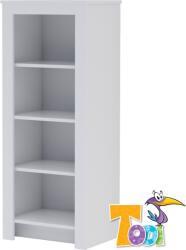 TODI White Bunny keskeny nyitott polcos szekrény (140 cm magas)