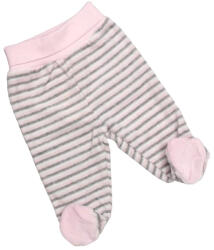 Oscar Plüss bébi nadrág - Rózsaszín-Szürke csíkos 62 - bebibolt - 2 790 Ft